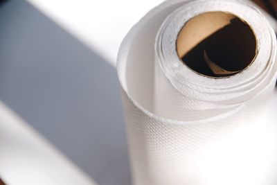 Close-up view of white fabric