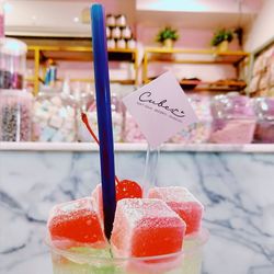 Close-up of strawberries on table