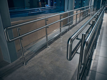 High angle view of escalator