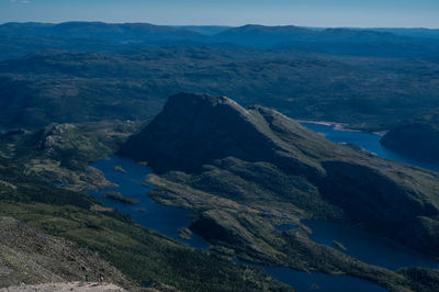 View from mountain gaustatoppen, rjukan, norway