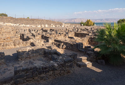 View of ruins of building