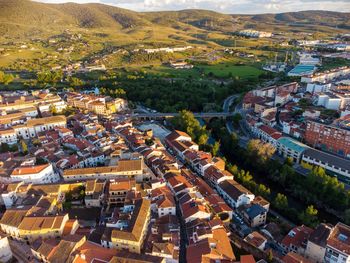 High angle view of cityscape