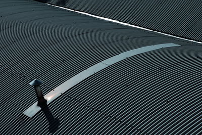 High angle view of electric light on street