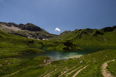 Scenic view of mountains against sky