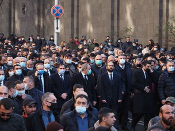 Group of people at market