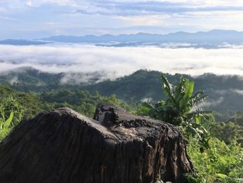 Scenic view of mountain range against sky