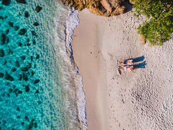 High angle view of beach