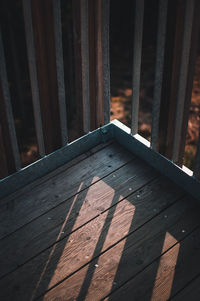 High angle view of wooden door in building