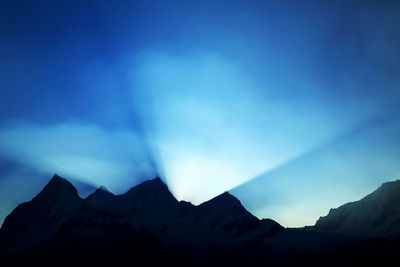 Majestic view of mountain peak at dawn