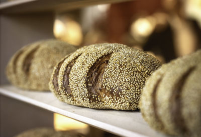 Close-up of bread in store