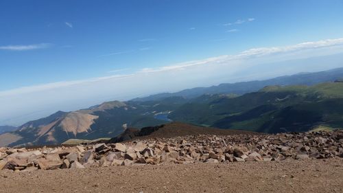 Scenic view of mountains against sky