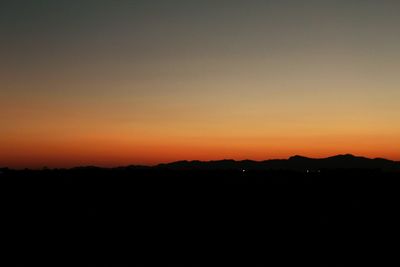 Silhouette of mountain at sunset