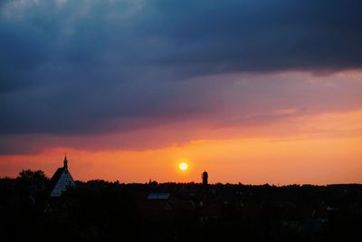 Scenic view of dramatic sky during sunset