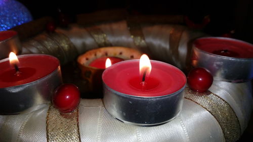 Close-up of tea light candle