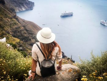 Tourist at santorini