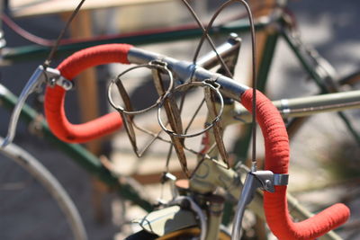 Close-up of bicycle wheel