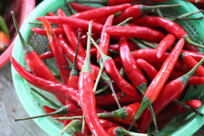 Close-up of red chili peppers