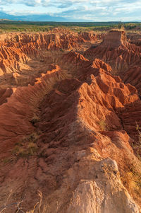 Idyllic shot of rock formations at tatacoa desert
