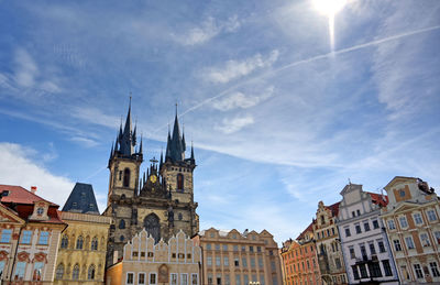 Low angle view of buildings against sky