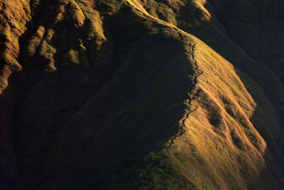 High angle view of mountain range