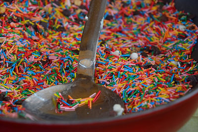 Close-up of food on table