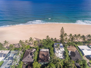 High angle view of beach against sky