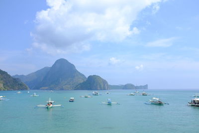 Boats in sea