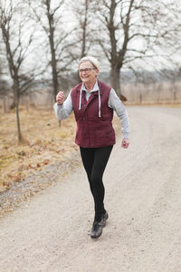 Senior woman jogging