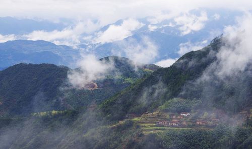 Scenic view of mountains against sky