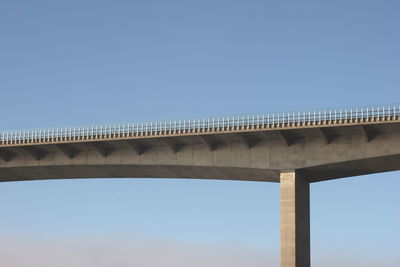 Low angle view of built structure against clear blue sky