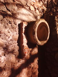 Close-up view of brick wall