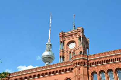 Low angle view of tower against sky