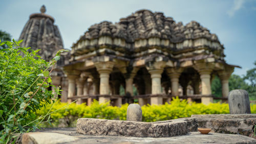 Temple against building