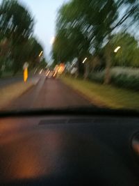 Blurred motion of cars on street