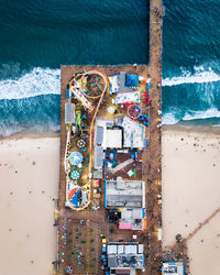 High angle view of people at beach