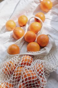 High angle view of oranges on table