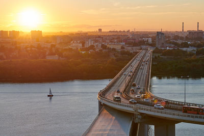 Bridge over river in city