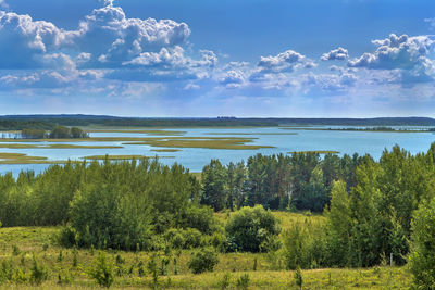 Landscape with lake strusta in braslaw district, belarus