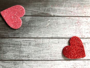 Directly above shot of heart shape on table