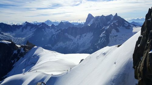 Panoramic view of mountains against sky