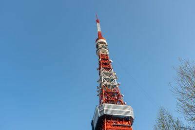 Low angle view of building against blue sky