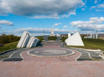 View of park against cloudy sky