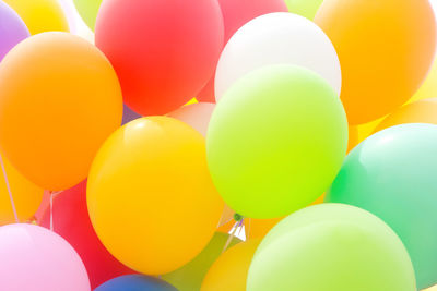 Close-up of multi colored balloons