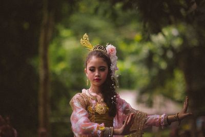 Portrait of a girl looking away