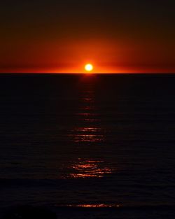 Scenic view of sea against sky at sunset