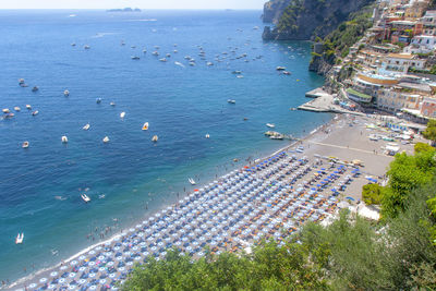 Marina grande is the main beach of positano, a postcard scenery with clear and crystalline sea.