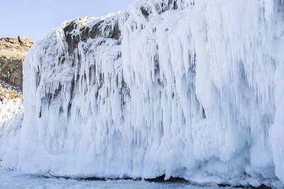 Panoramic view of frozen lake