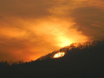 Scenic view of landscape against sky during sunset