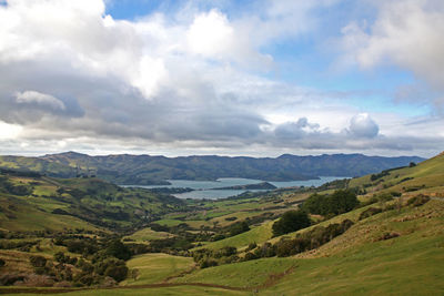 Scenic view of mountains against sky