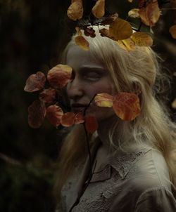 Close-up of woman with face paint